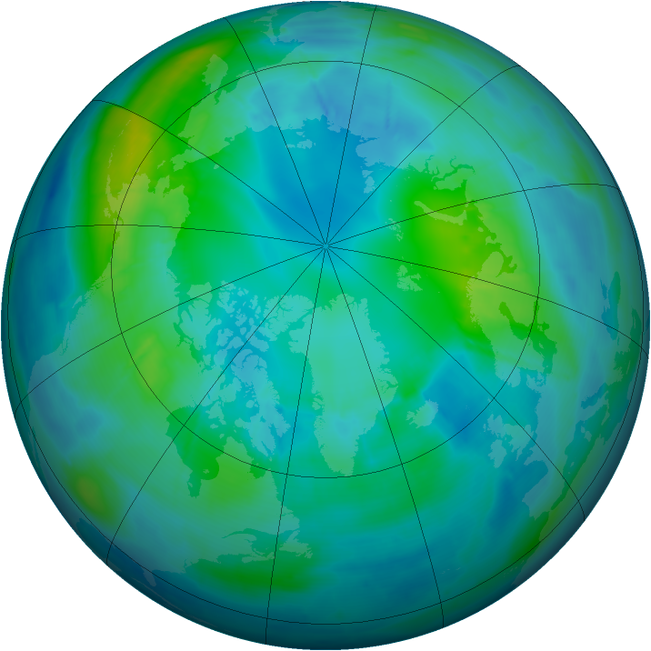 Arctic ozone map for 23 October 2008